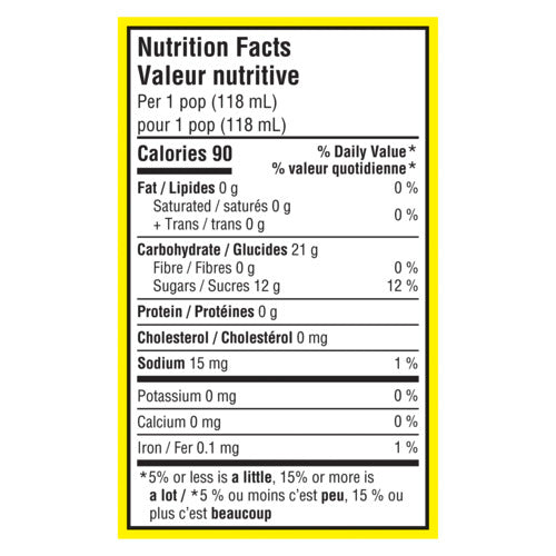 SpongeBob SquarePants™ Popsicle (Nutrition)