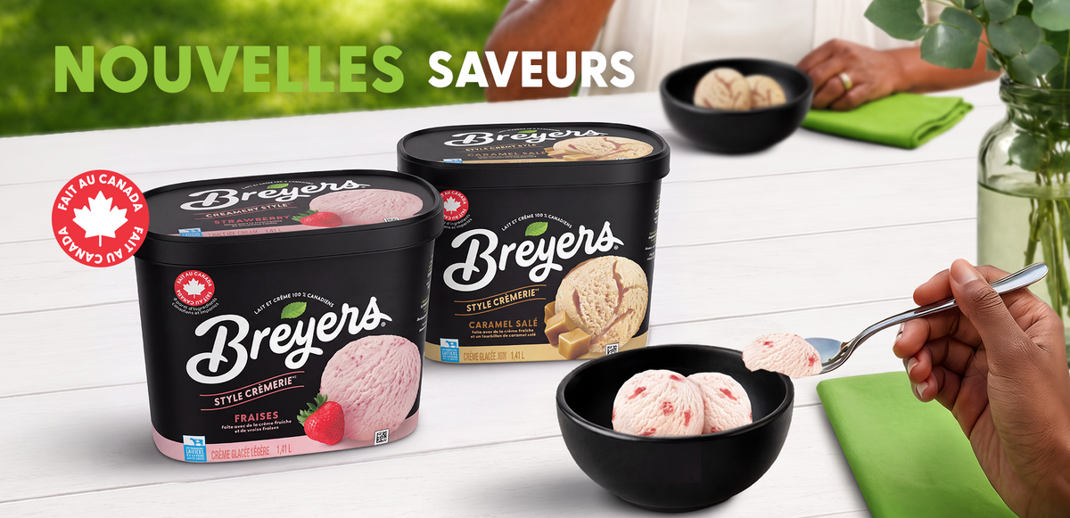 Crème glacée Breyers faite d’ingrédients de qualité et de lait et crème canadiens