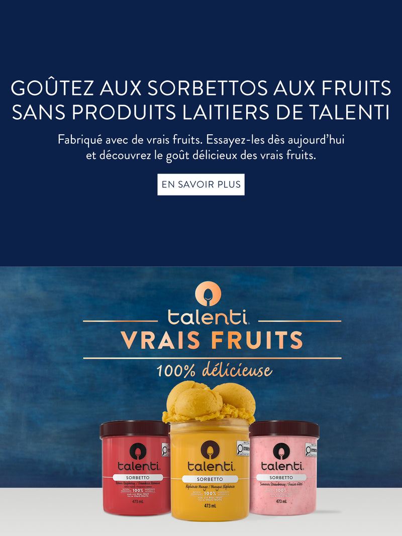 Talenti sorbetto mobile promotional image with fruity flavours