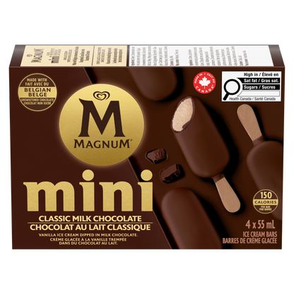 Magnum Mini Classic Ice Cream Bars 4-pack carton French side panel