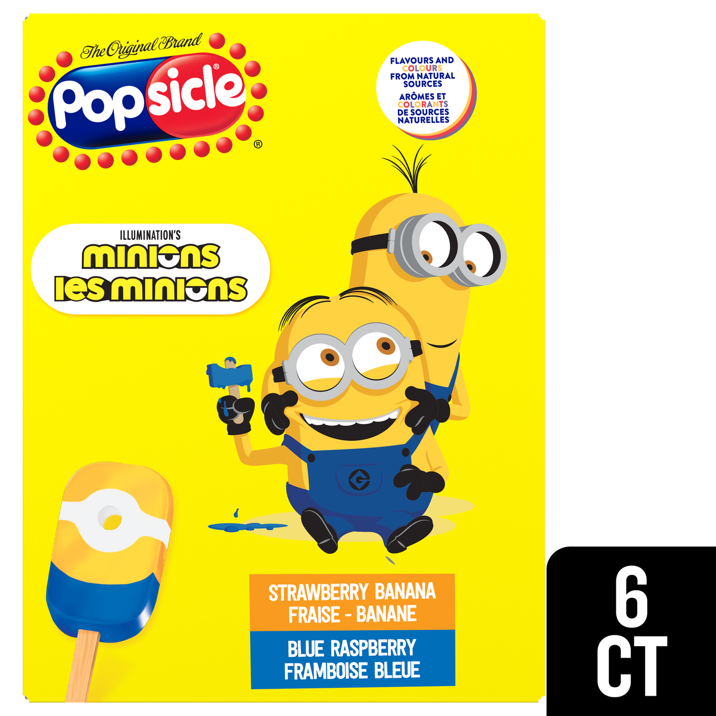 Popsicle Illumination's Minions Strawberry, Banana & Blue Raspberry Ice Pops 6x 60 ml