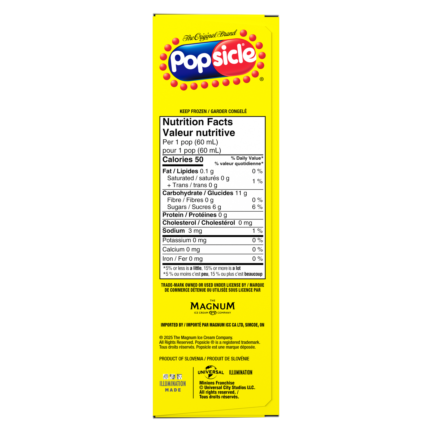 Popsicle Illumination's Minions Strawberry, Banana & Blue Raspberry Ice Pops 6x 60 ml