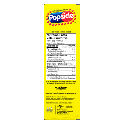 Popsicle Illumination's Minions Strawberry, Banana & Blue Raspberry Ice Pops 6x 60 ml