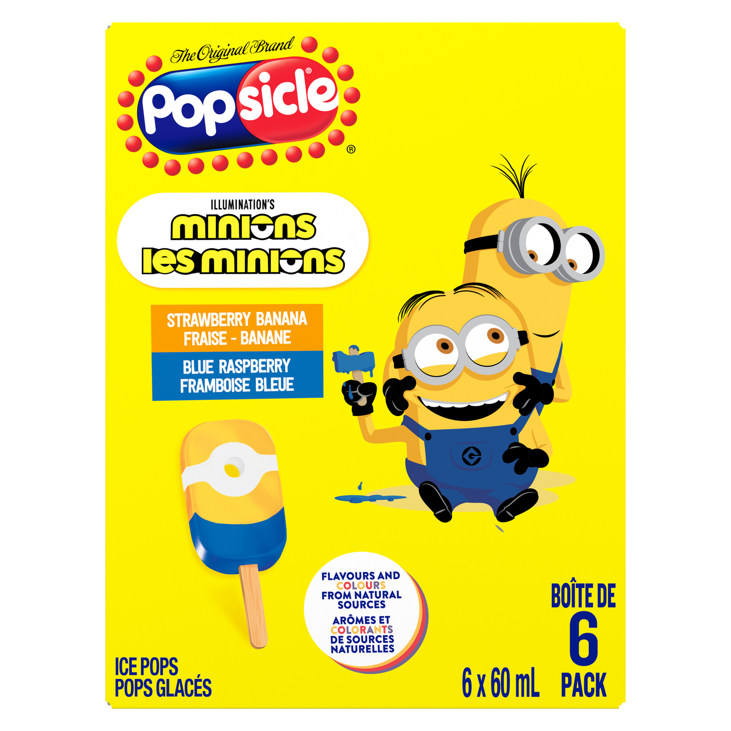 Popsicle Illumination's Minions Strawberry, Banana & Blue Raspberry Ice Pops 6x 60 ml