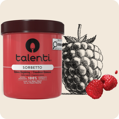 Talenti Roman Raspberry sorbetto ingredients