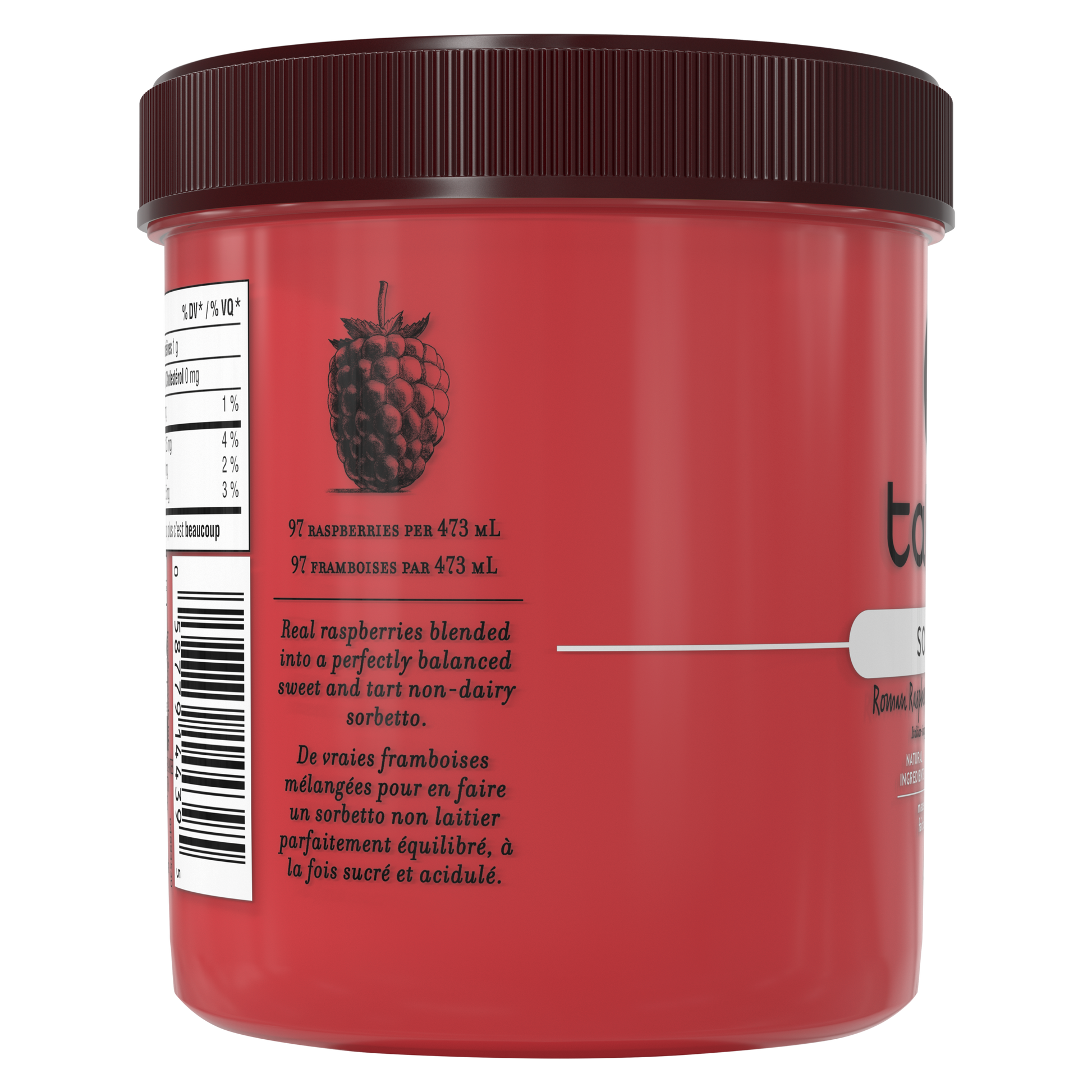  Talenti Roman Raspberry Sorbetto pint packshot on plain background