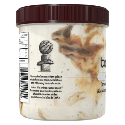 Talenti Caramel Cookie Crunch gelato pint barcode and storage information