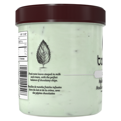 Talenti Mediterranean Mint gelato pint side view highlighting ingredient list